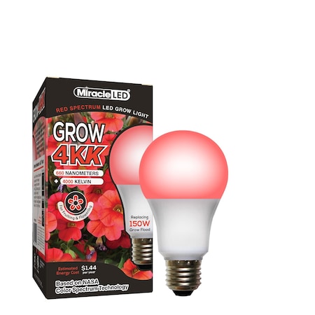 Miracle Led 4KK Indoor Grow Light Bulb, 4000K Red Spectrum Replace 150W Grow Bulbs for Vegetables, Herbs 801863